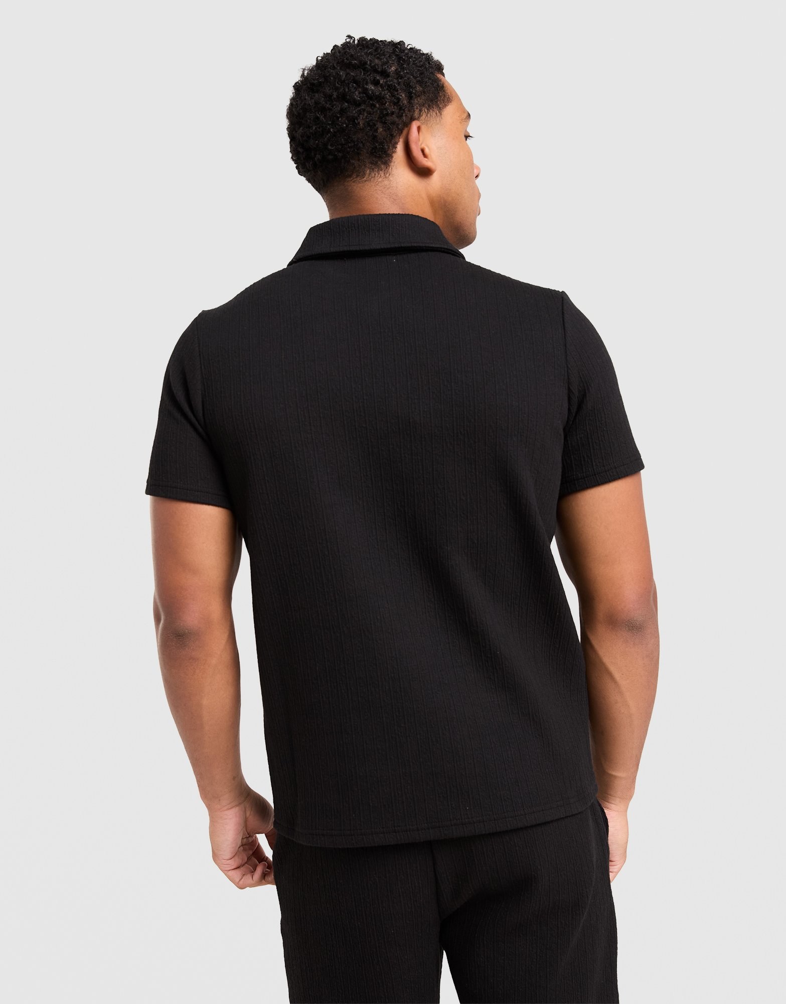 Belier Textured Zip Polo Shirt
