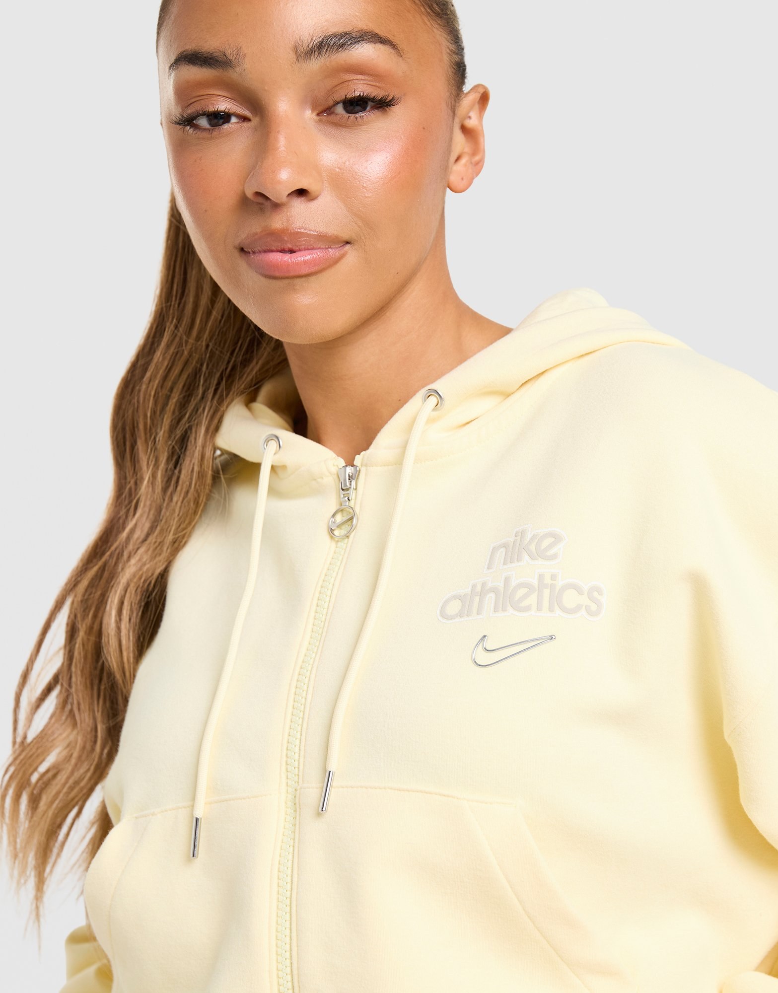 Nike Graphic Swoosh Crop Full Zip Hoodie