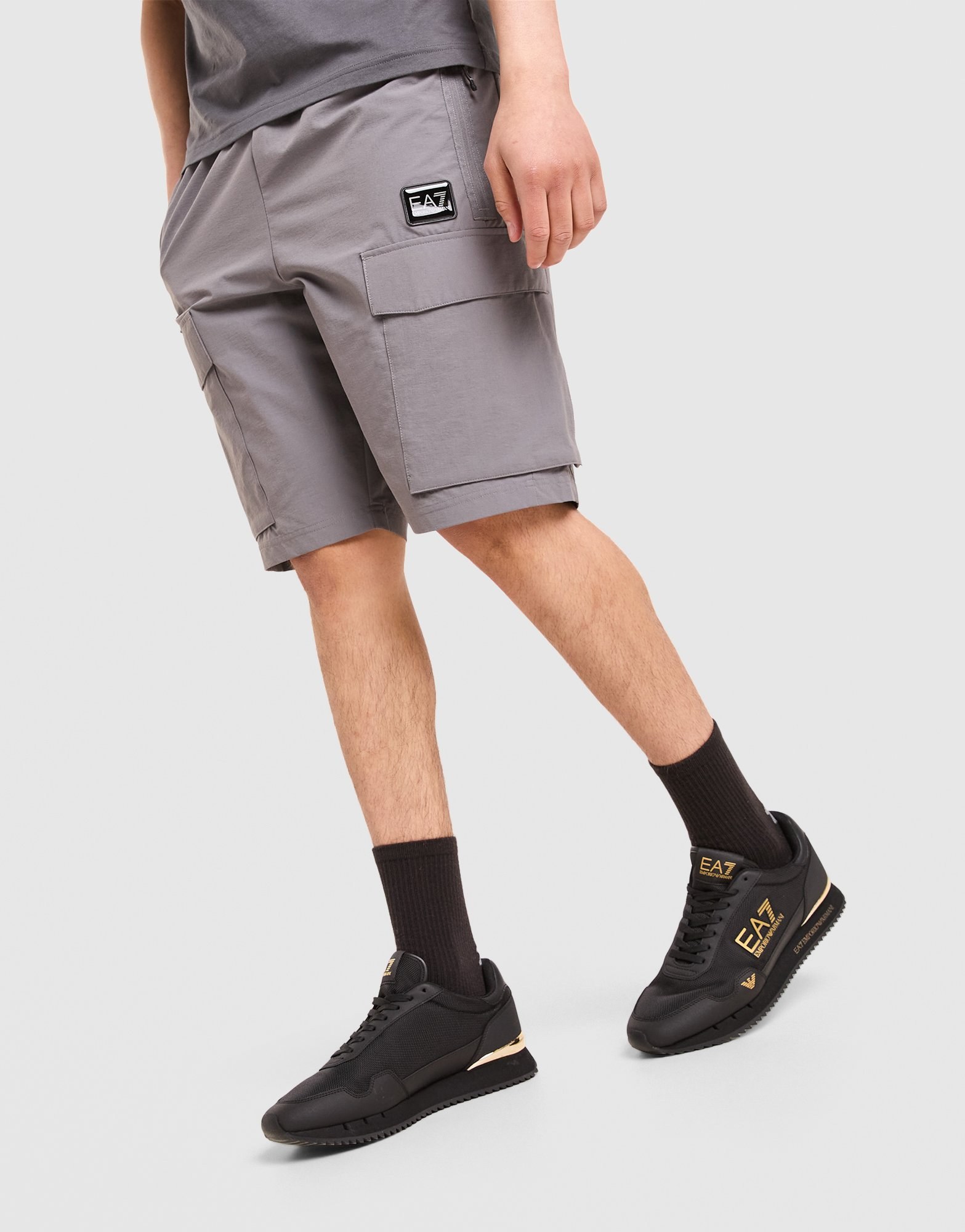 EA7 Emporio Armani Badge Woven Cargo Shorts