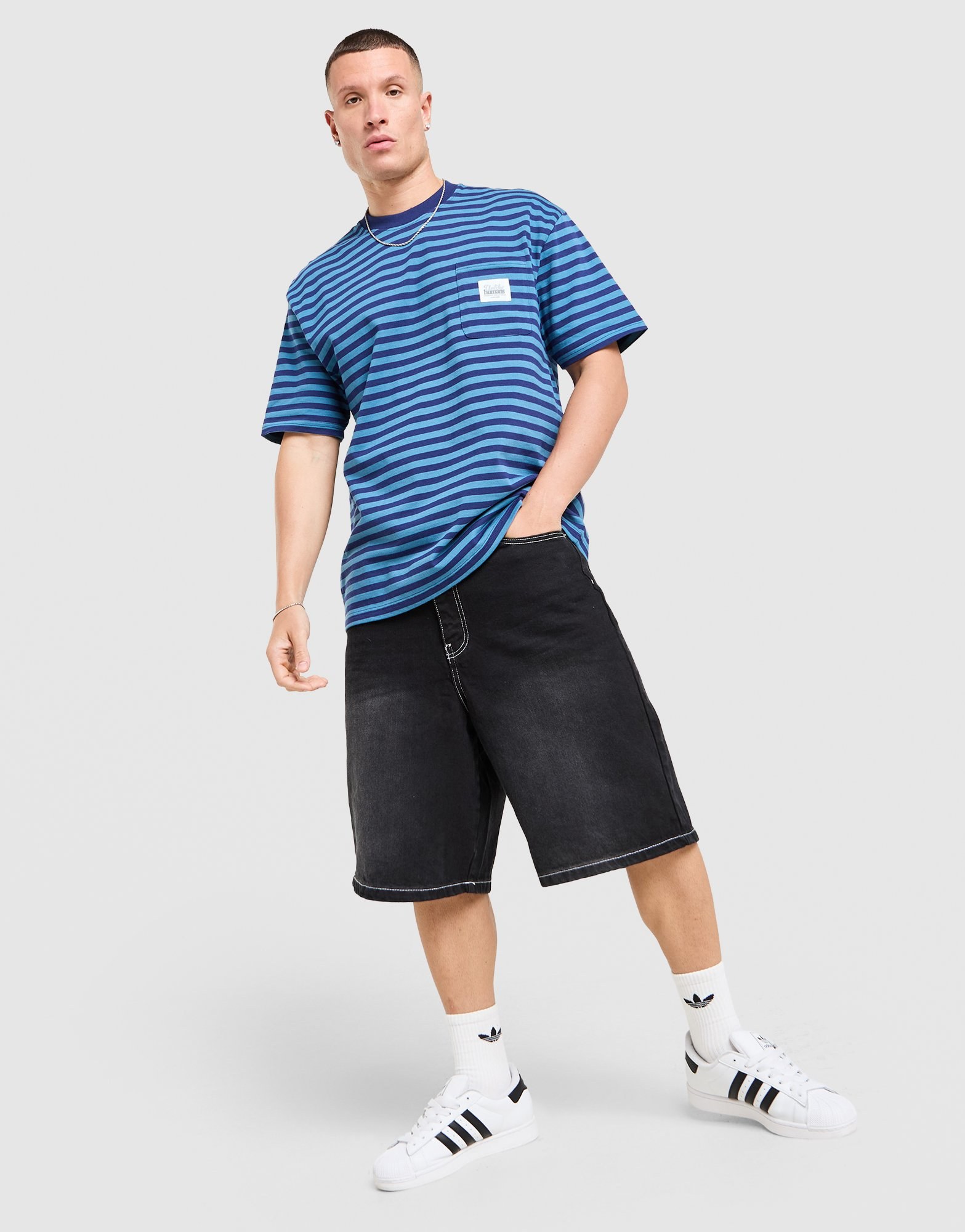 Unlike Humans Wells Stripe Pocket T-Shirt
