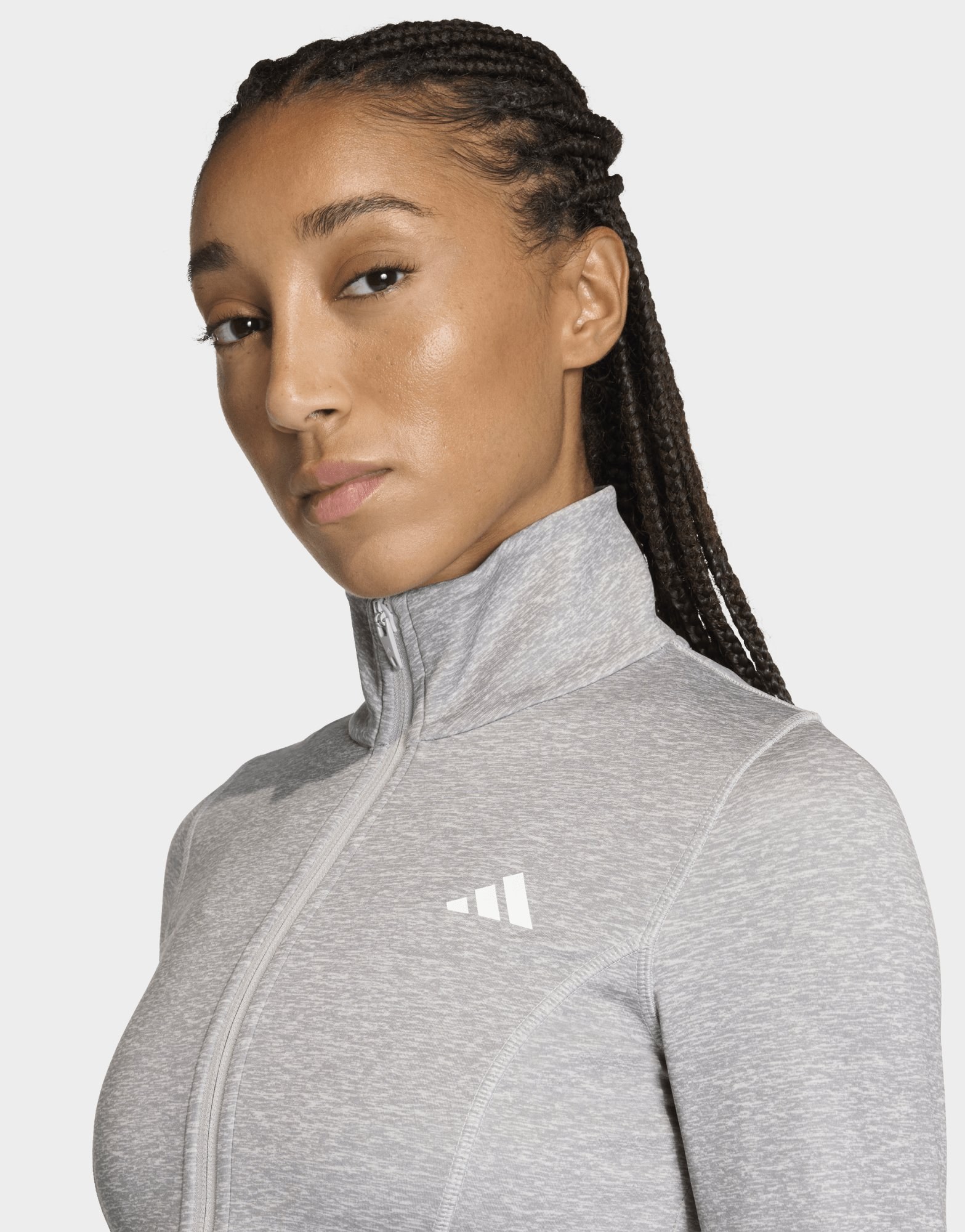 adidas Workout Essentials Heather Jacke Mit Durchgehendem Reißverschluss