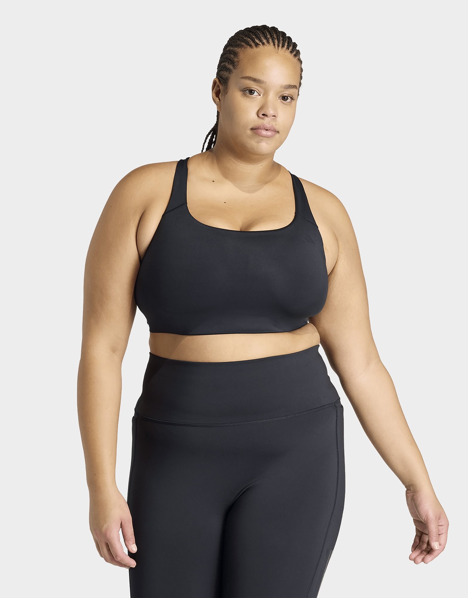 adidas Optime Workout 3-streifen Bh, Mittlere Belastung (große Größe)