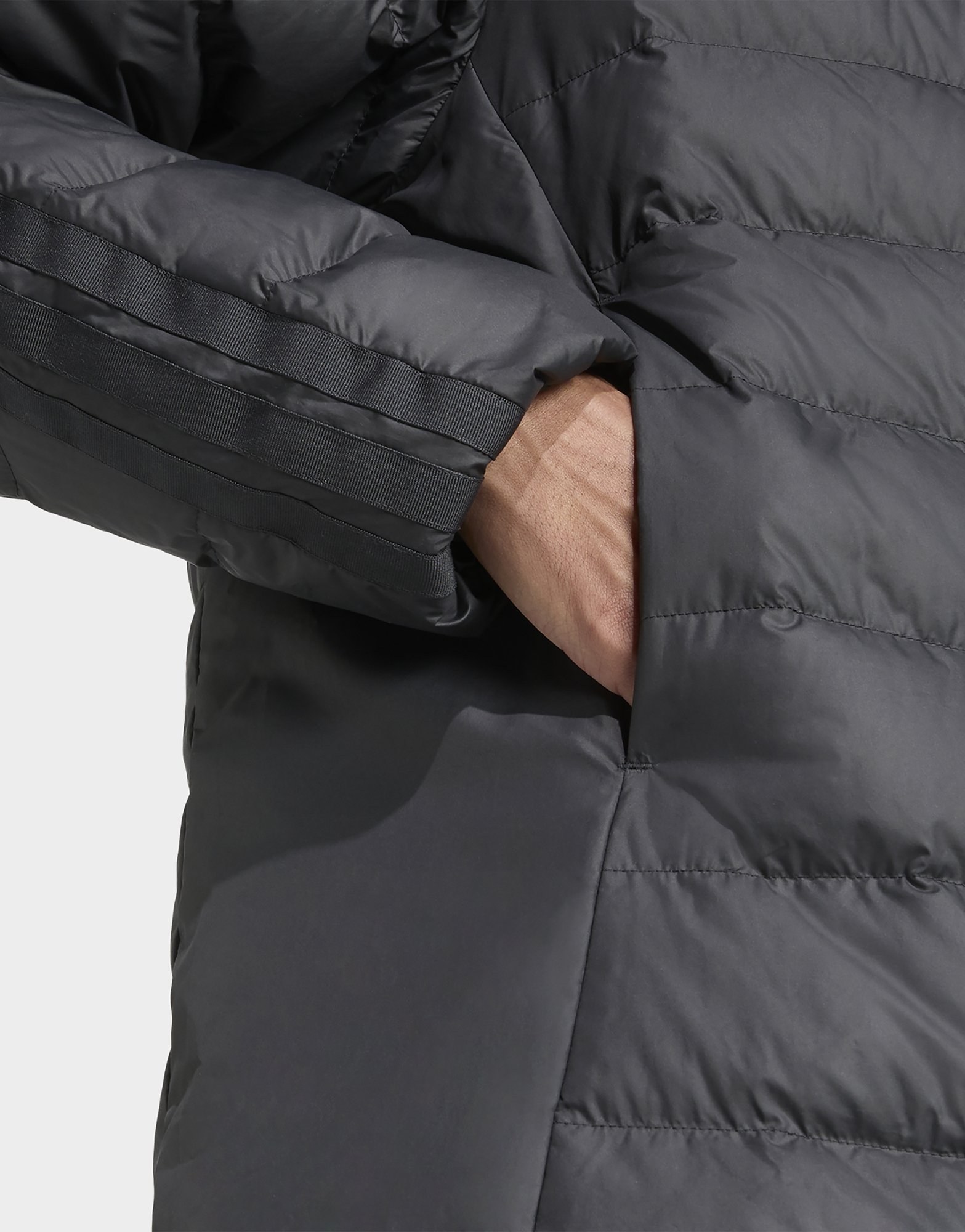 adidas Essentials CLIMAWARM 3-Streifen Light Daunenparka mit Kapuze