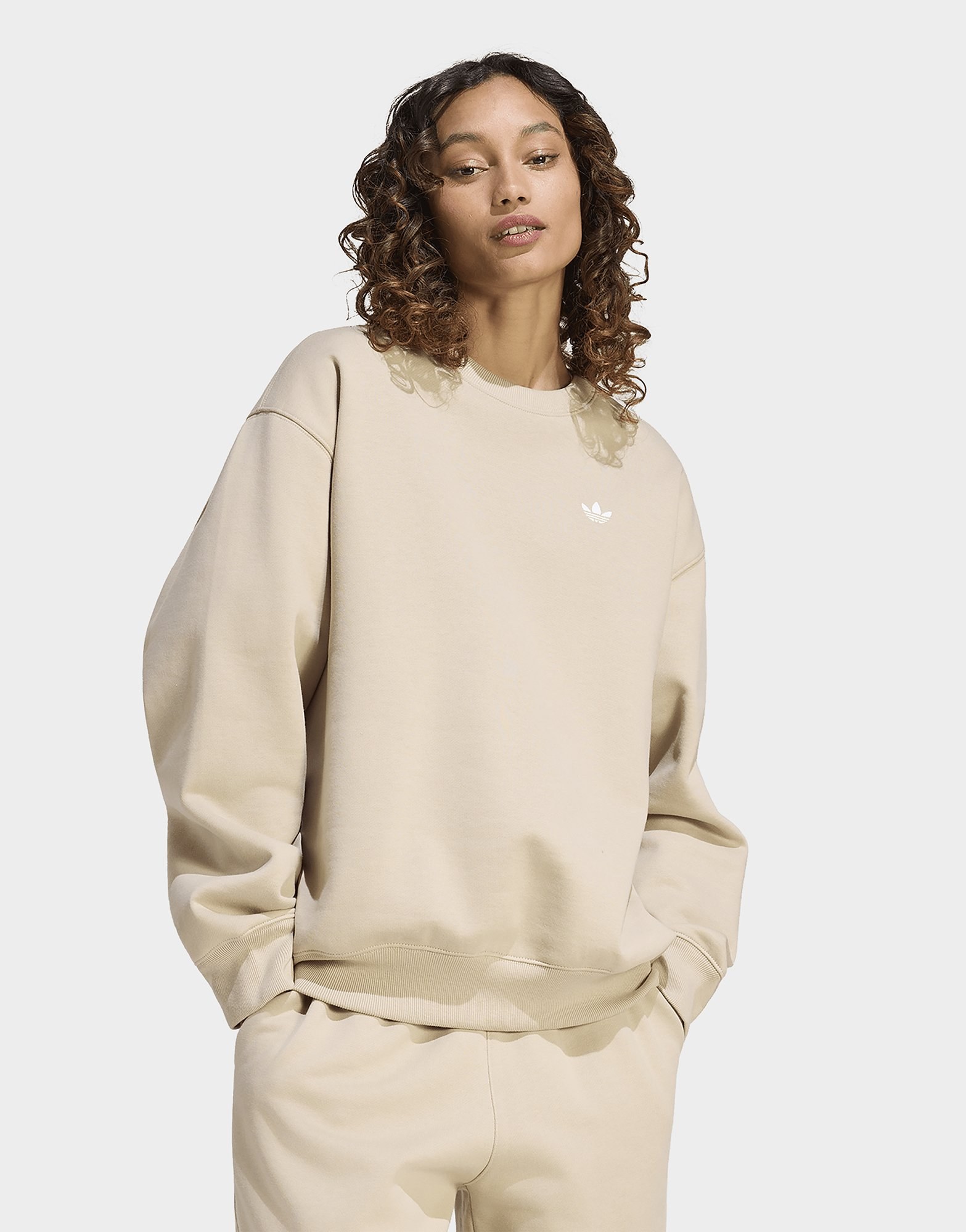adidas Essentials Crew Long Fleece Os Sweatshirt