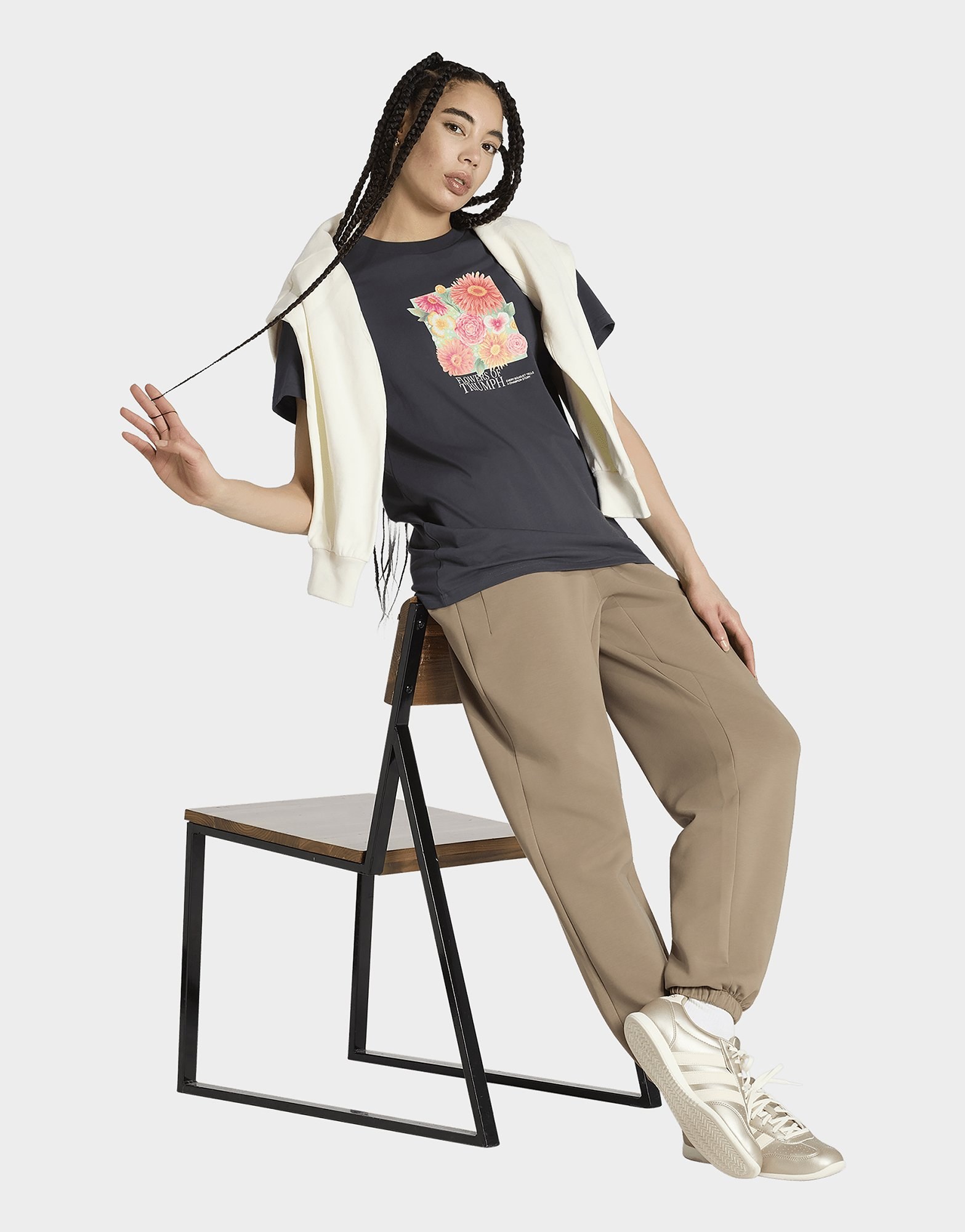 adidas Locker Geschnittenes Floral Grafik T-shirt 2