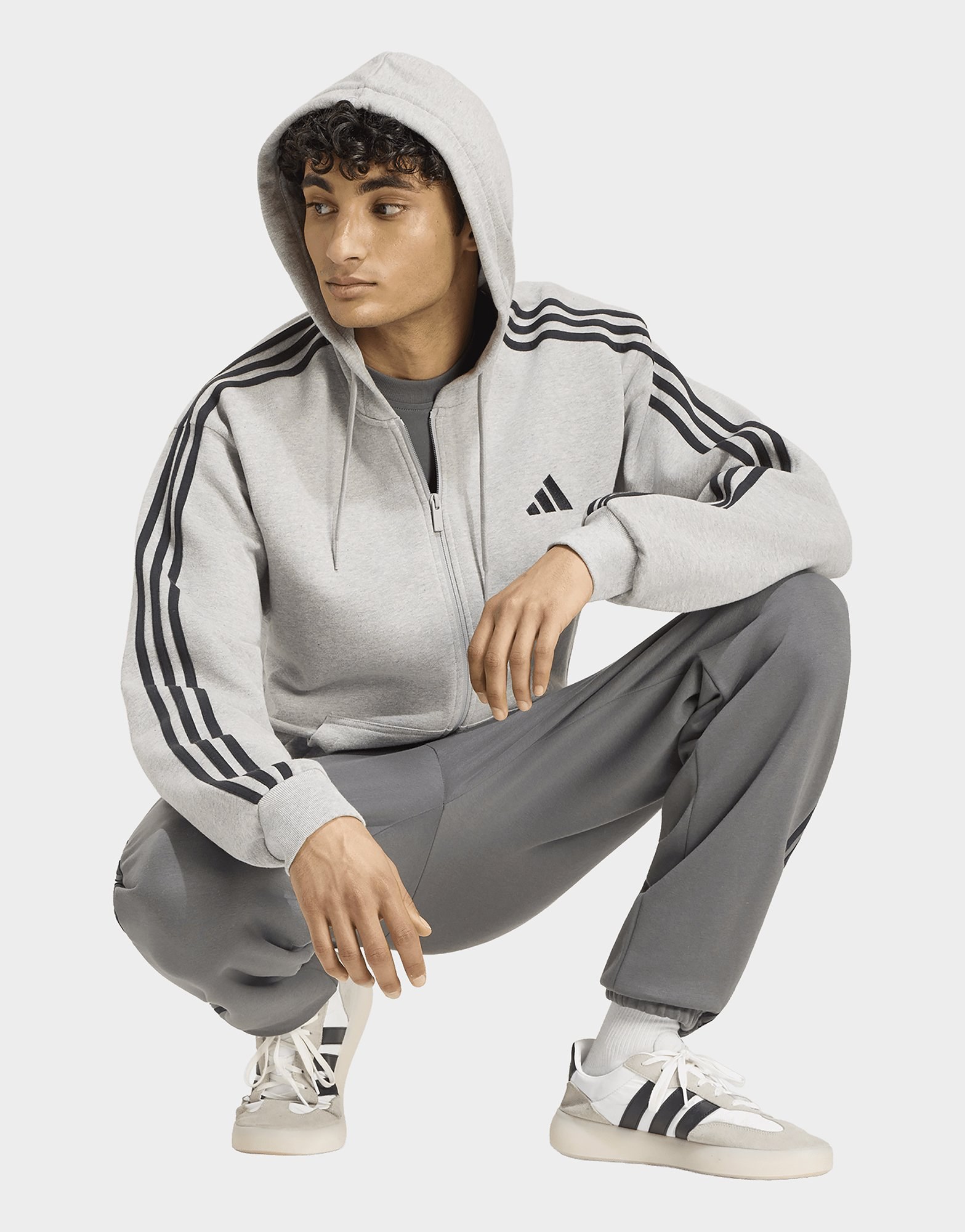 adidas Essentials 3-Streifen French Terry Kapuzenjacke