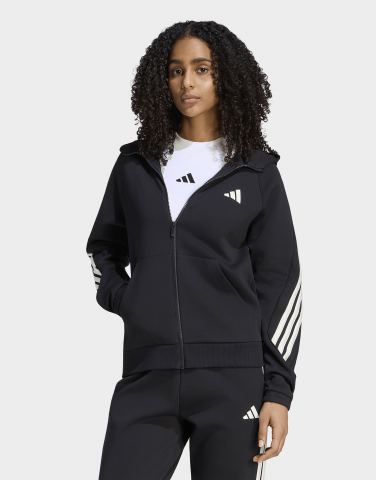 adidas Stadium 3-streifen Kapuzenjacke, Durchgehender Reissverschluss