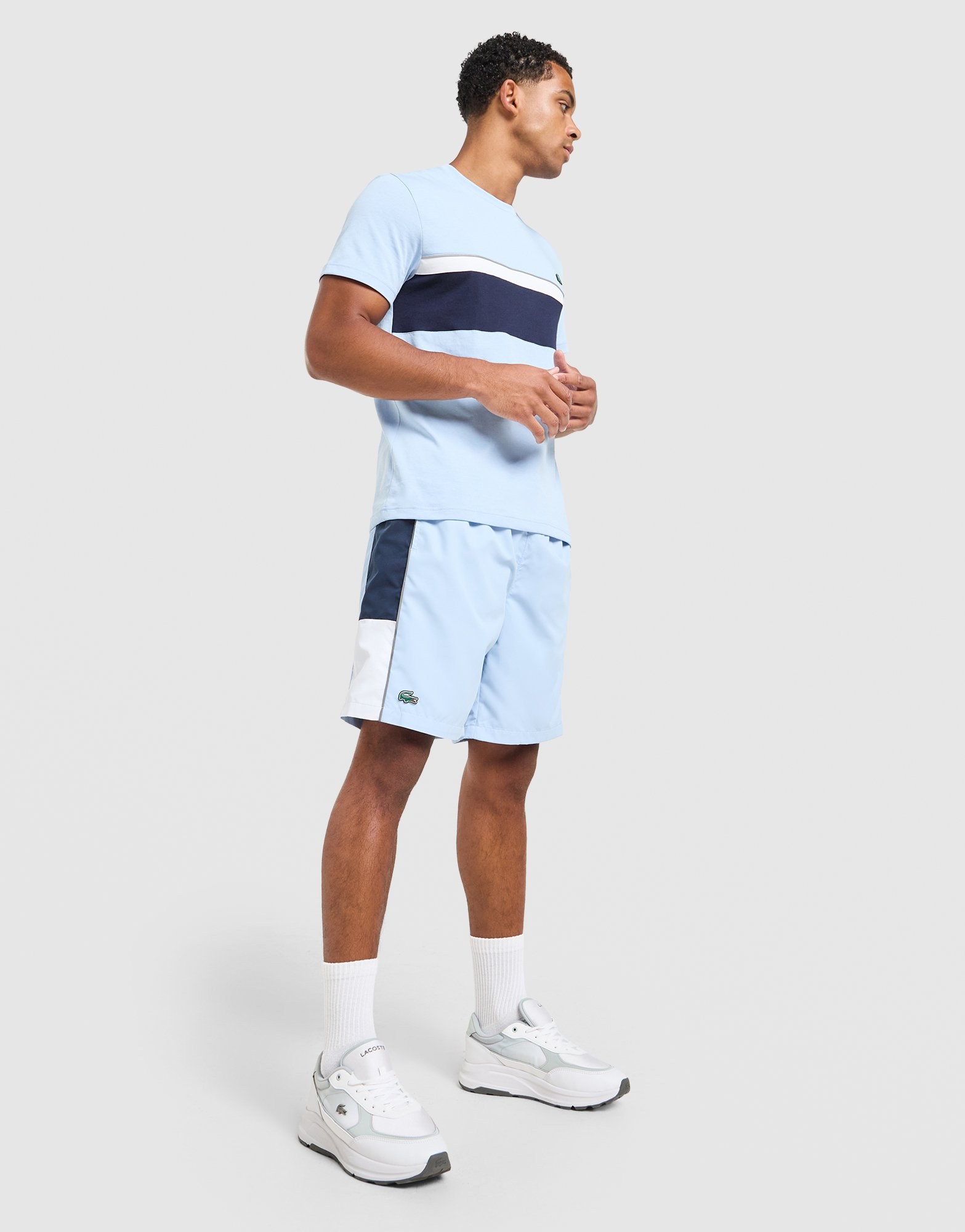 Lacoste Colour Block Reflective Pipe T-Shirt