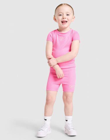 Nike Girls' Ribbed T-Shirt/Shorts Set Infant