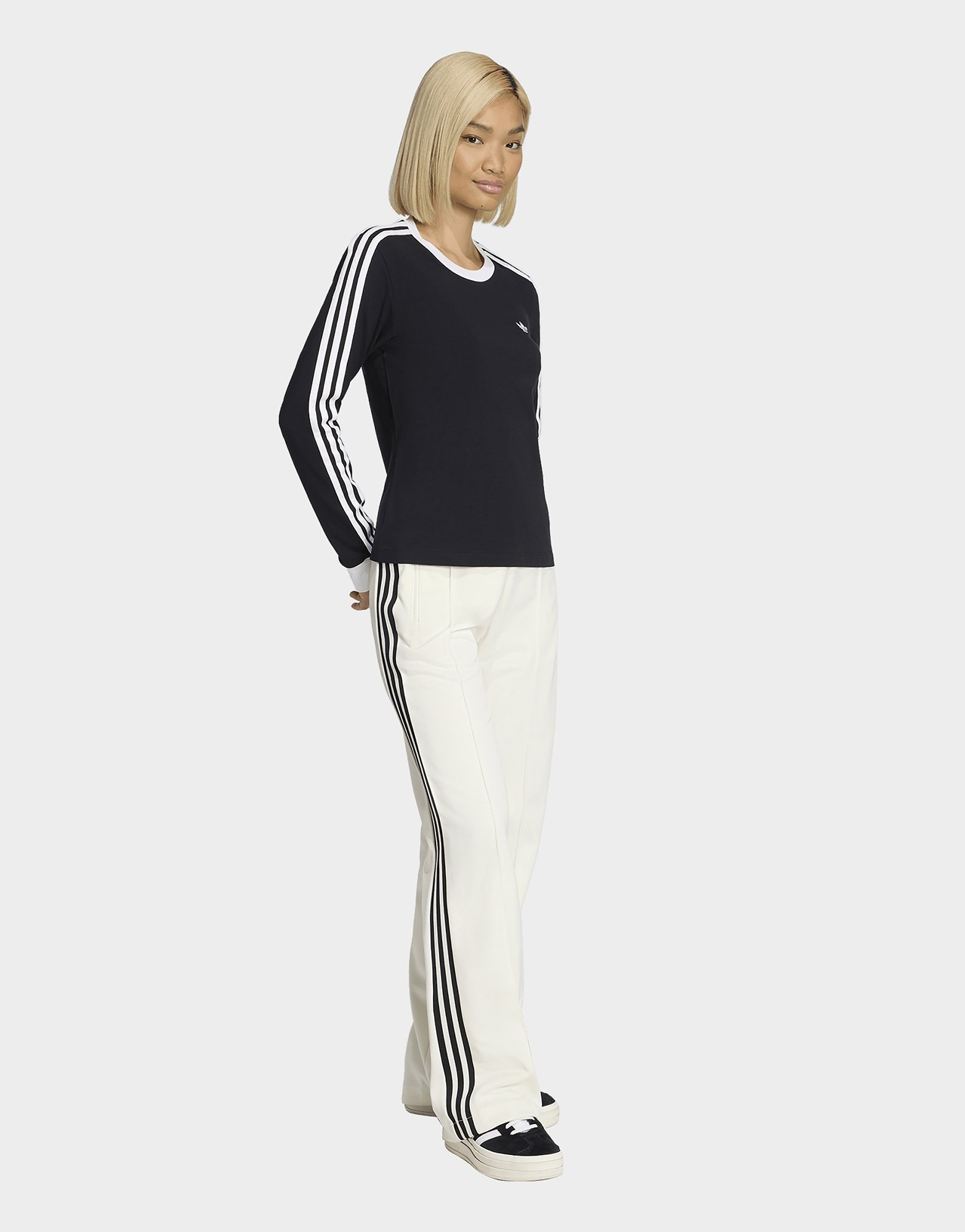 adidas 3-streifen Langärmliges Shirt, Schmal Geschnitten