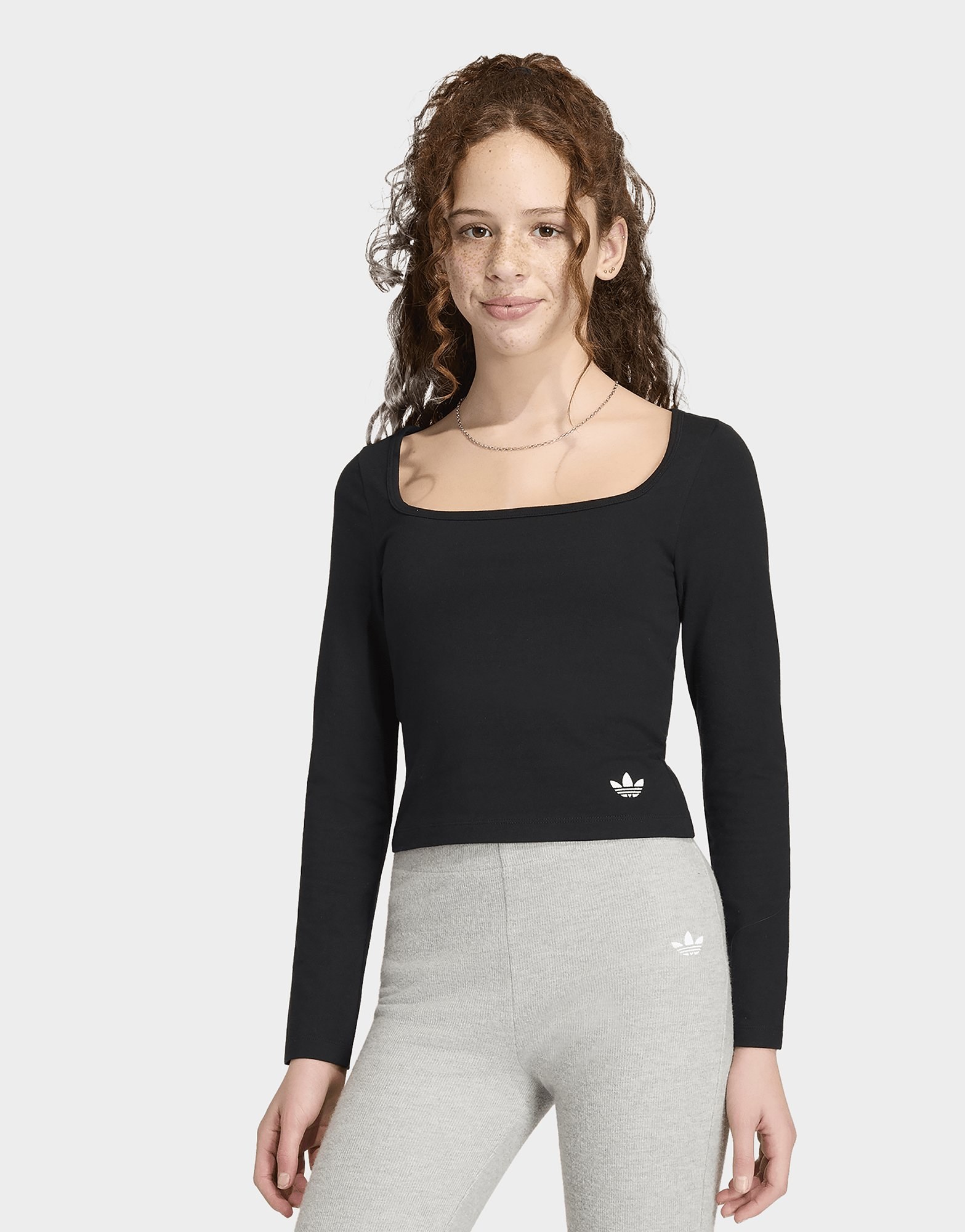 adidas T-shirt, Schmal Geschnitten, Eckiger Ausschnitt, Langärmlig