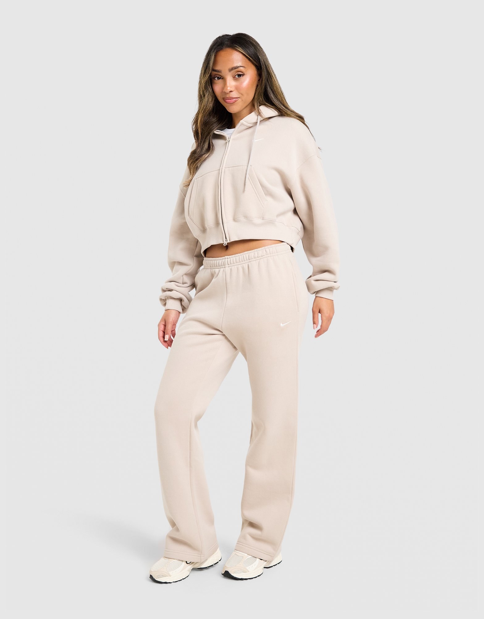 Nike Studio Fleece Cropped Full-Zip Hoodie