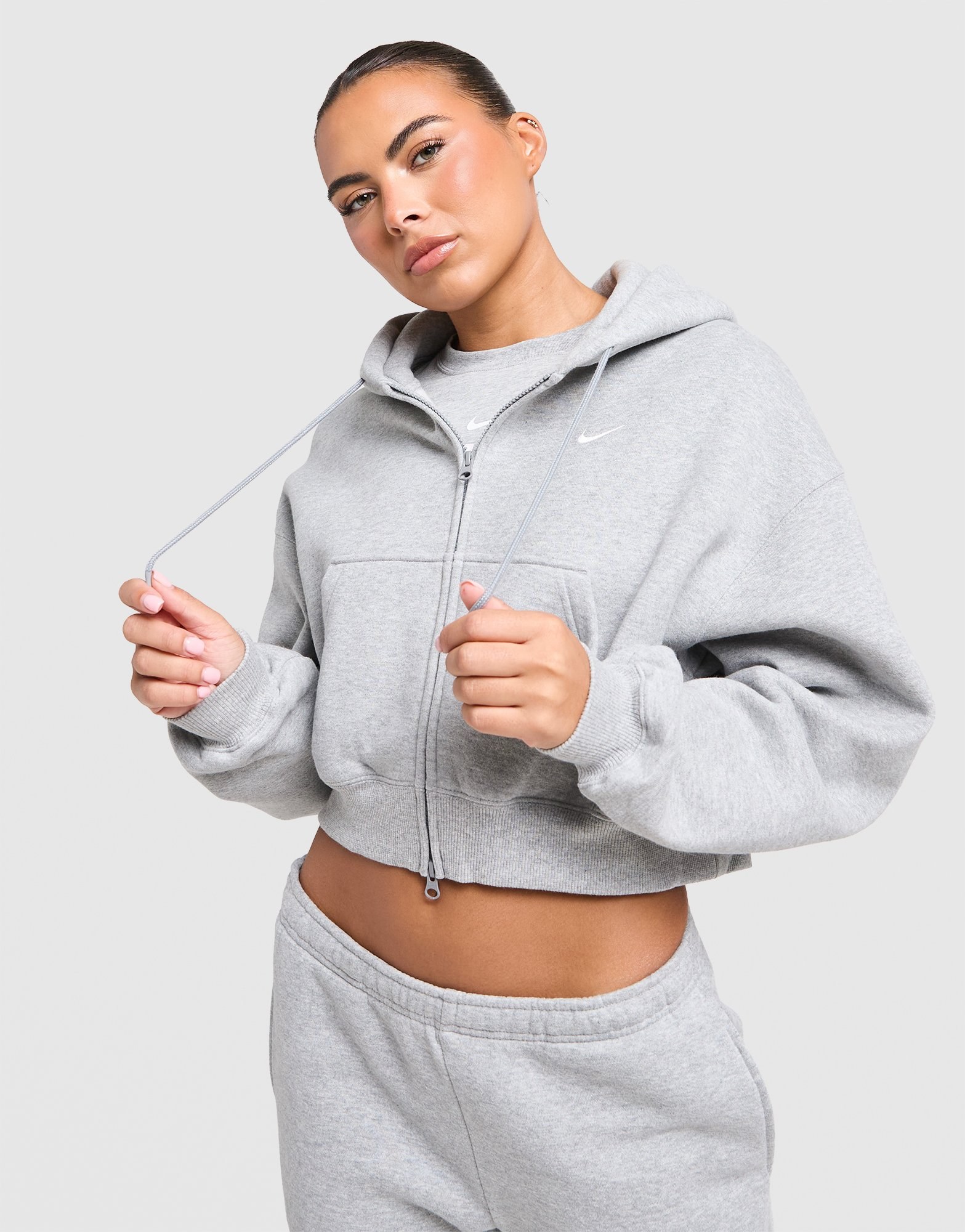 Nike Studio Fleece Cropped Full-Zip Hoodie
