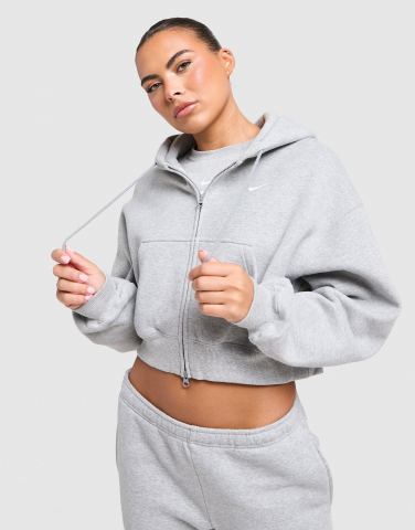 Nike Studio Fleece Cropped Full-Zip Hoodie