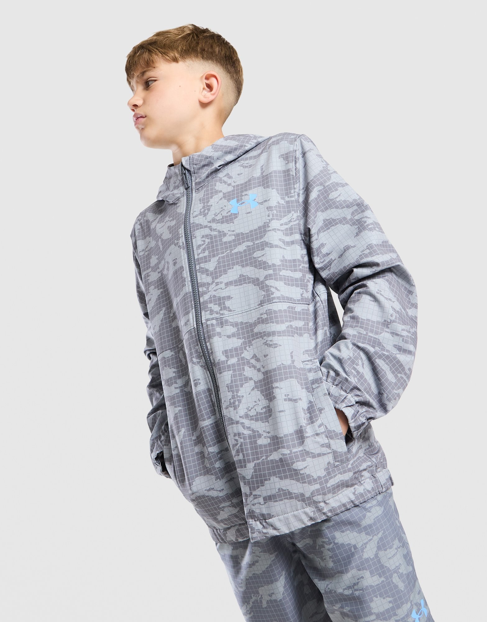 Under Armour All Over Print Camo Windbreaker Juniot
