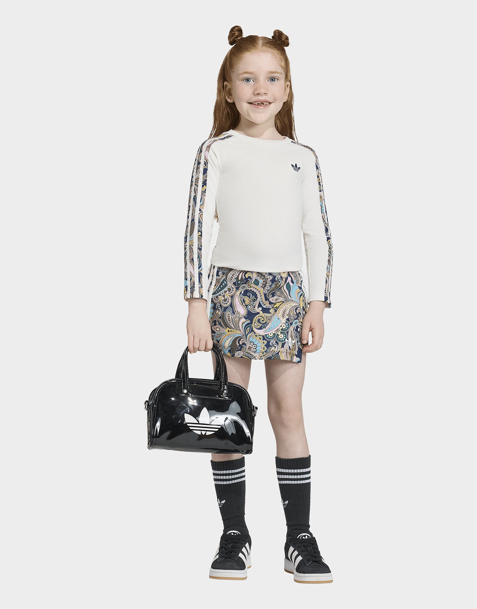 adidas Liberty London Set 3-Streifen Top, langärmlig, figurbetont / Skort, Wickeloptik