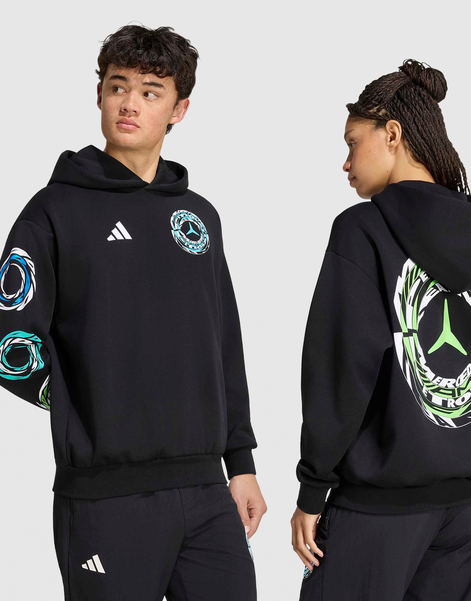 adidas Mercedes Amg Petronas Formula 1 Team Lights On Hoodie