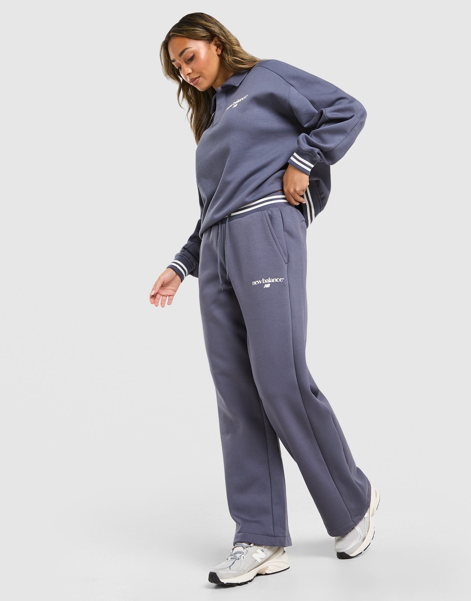 New Balance Ribbed Wide Leg Jogginghose