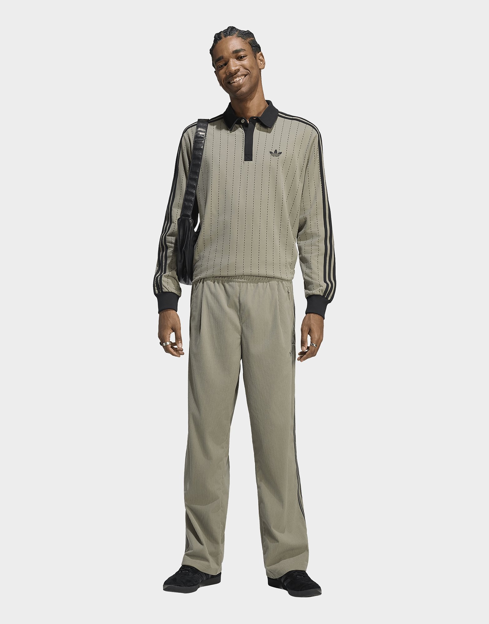 adidas Poloshirt, Nadelstreifen, Langärmelig