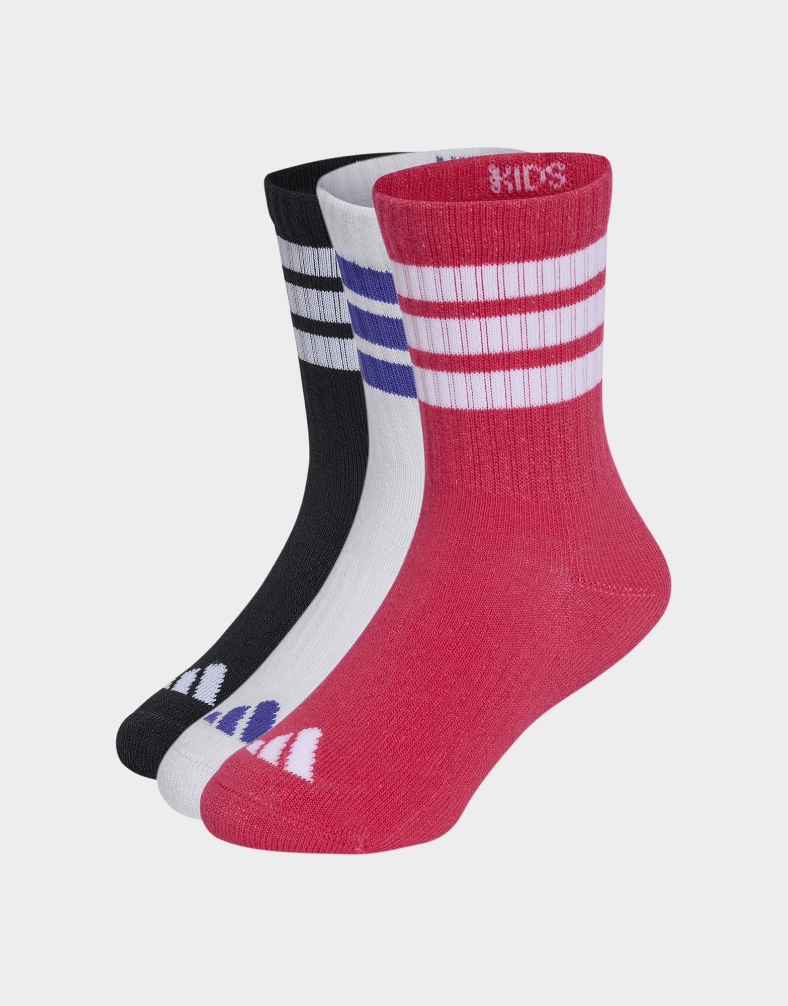 adidas 3-streifen Kids Socken, Knöchellang, Mit Polsterung, 3er-pack
