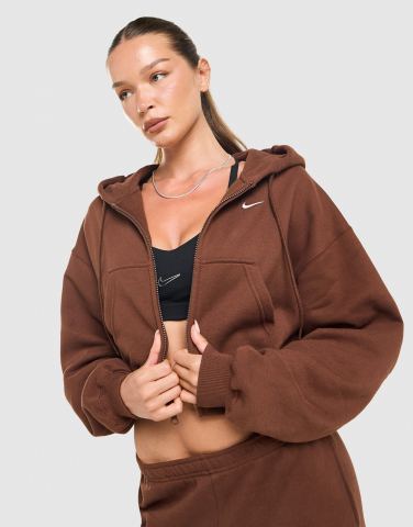 Nike Studio Fleece Cropped Full-Zip Hoodie