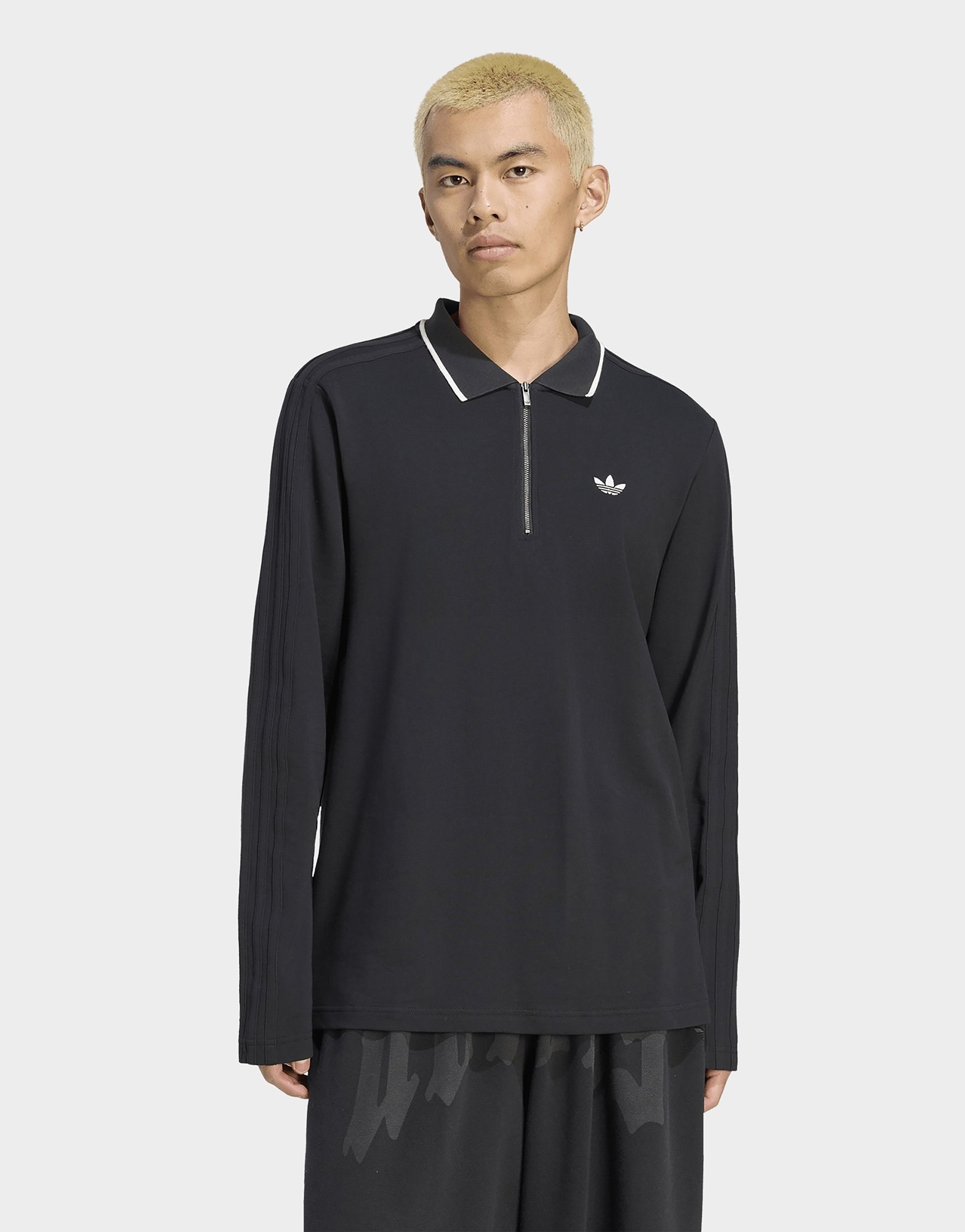 adidas 3-streifen Poloshirt, Langärmelig, Gerippt