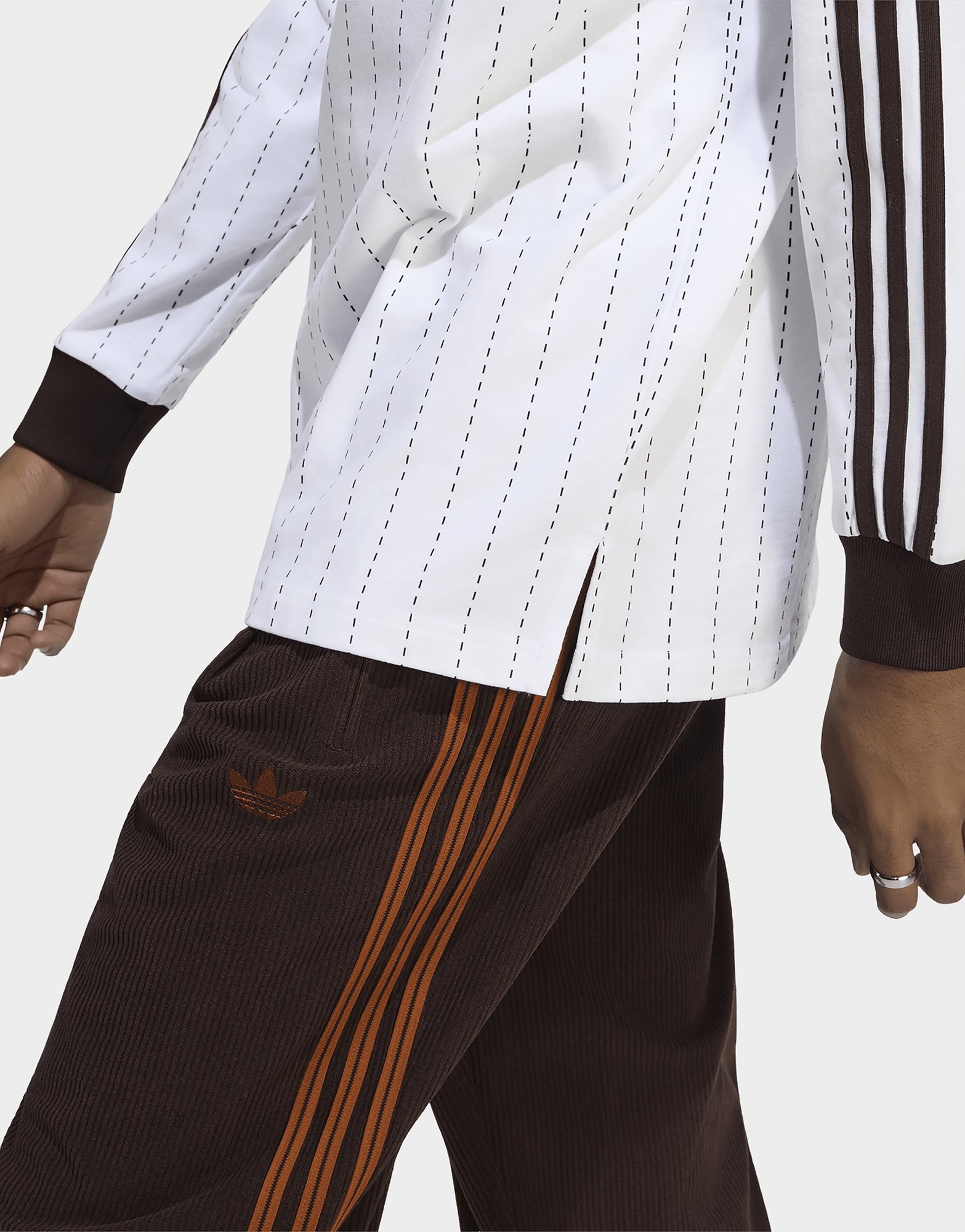adidas Poloshirt, Nadelstreifen, Langärmelig
