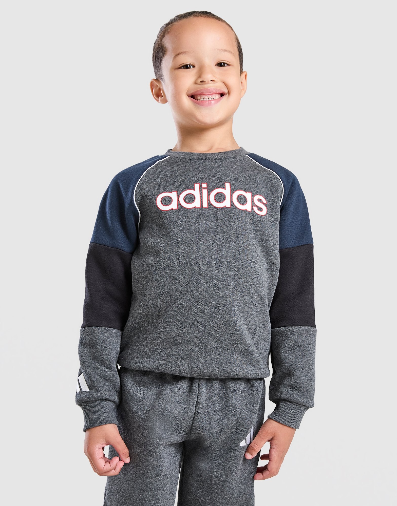adidas Linear Colour Block Crew Trainingsanzug Kleinkinder
