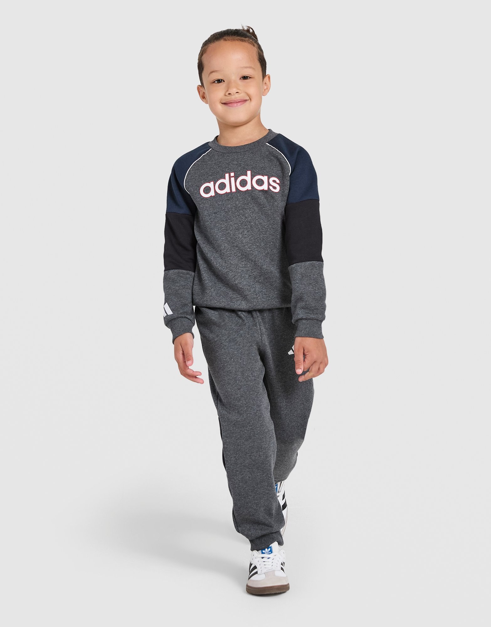 adidas Linear Colour Block Crew Trainingsanzug Kleinkinder
