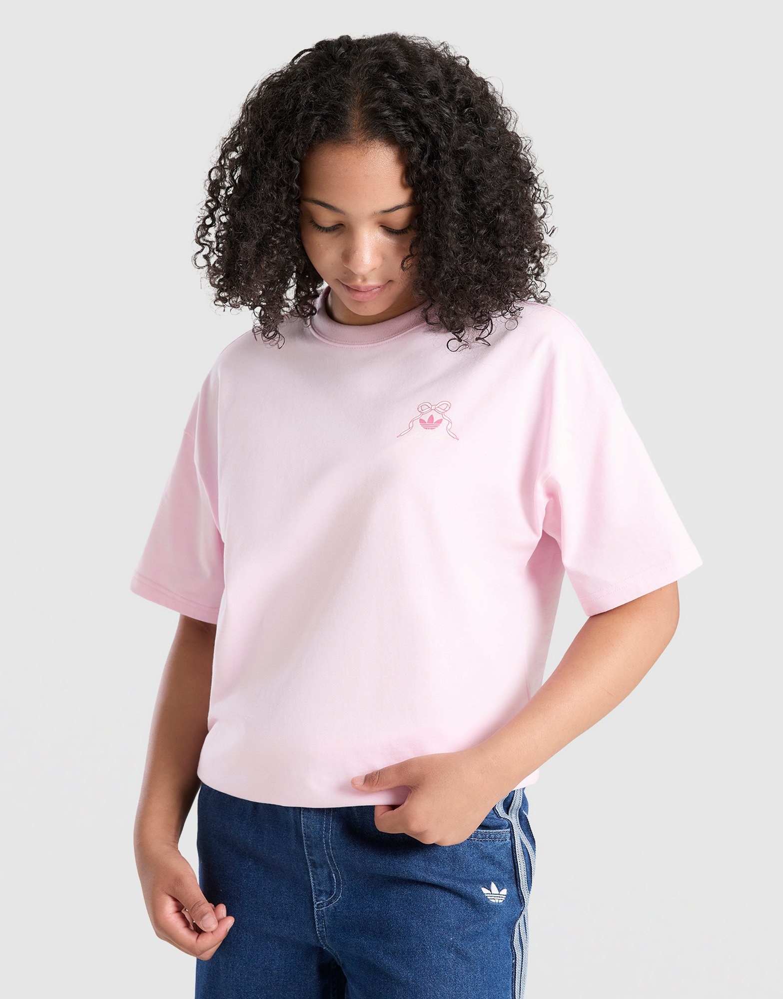 adidas Originals Girls' Bow Graphic T-Shirt Kinder