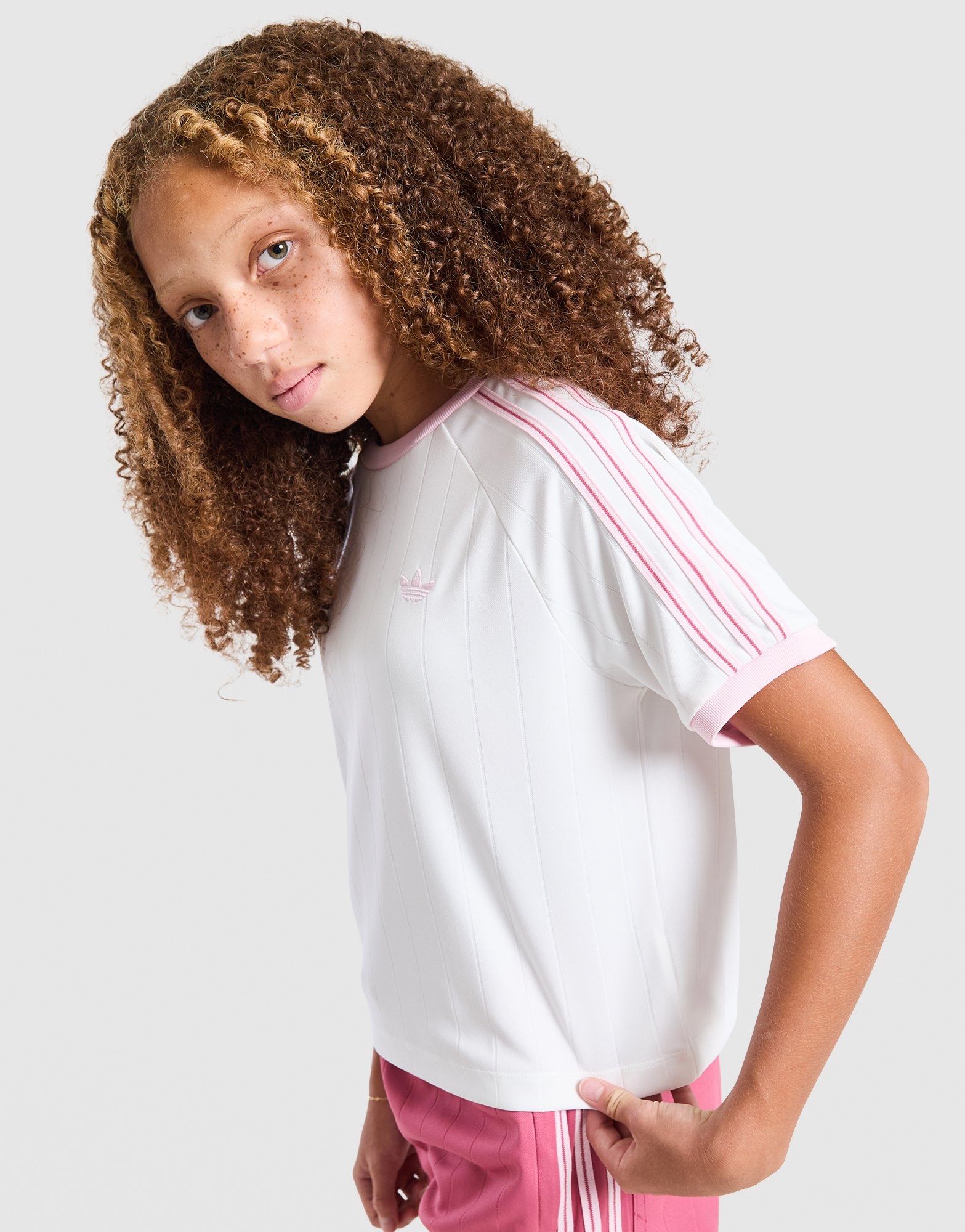 adidas Originals Girls' Poly 3-Streifen T-Shirt