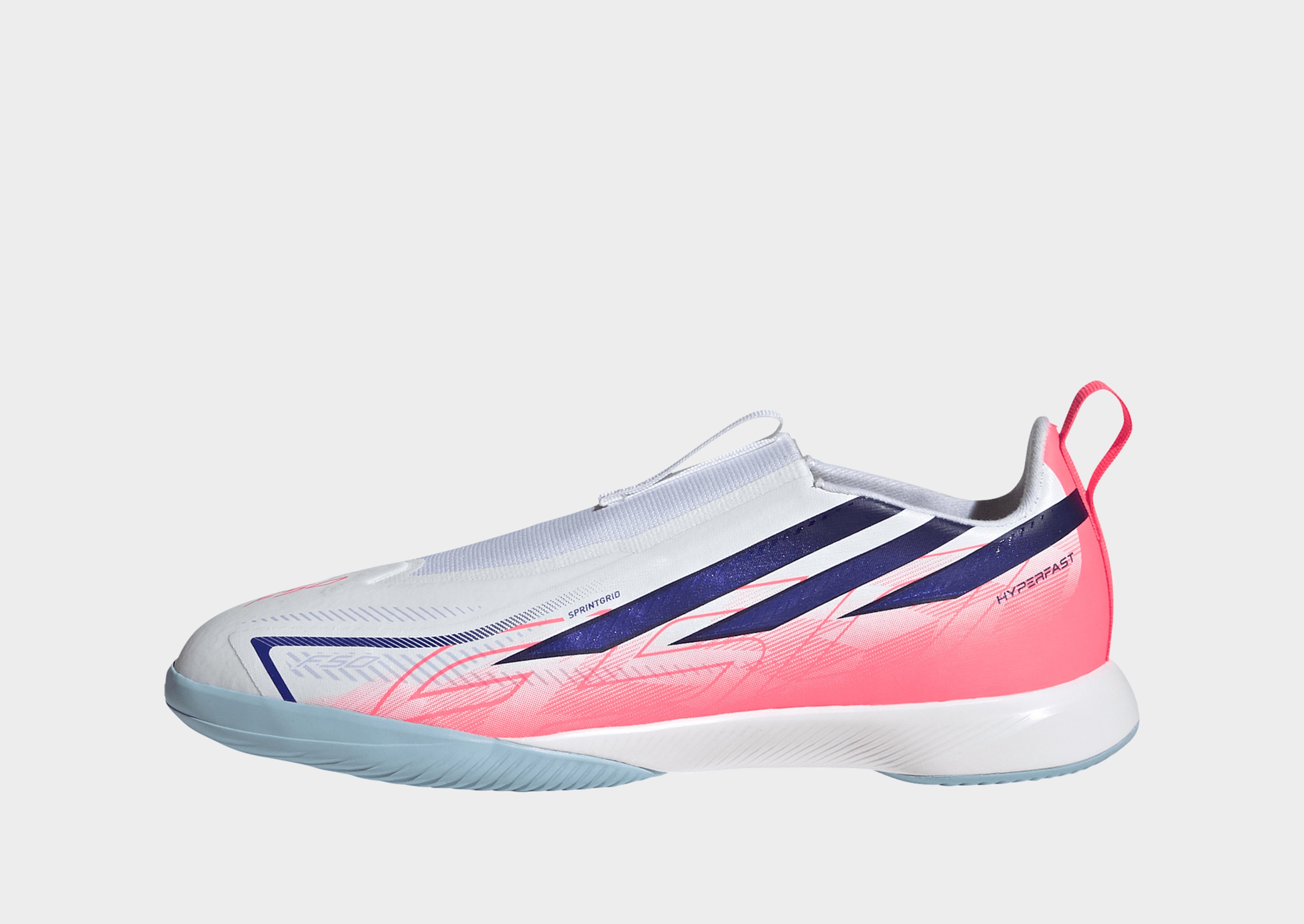 adidas F50 Hyperfast League Kids Fußballschuh, Halle, ohne Schnürsenkel