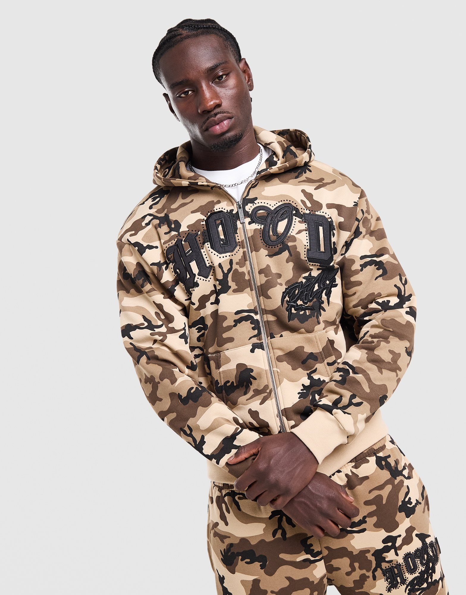 Hoodrich Camo Iron Allover-Print Full-Zip Hoodie