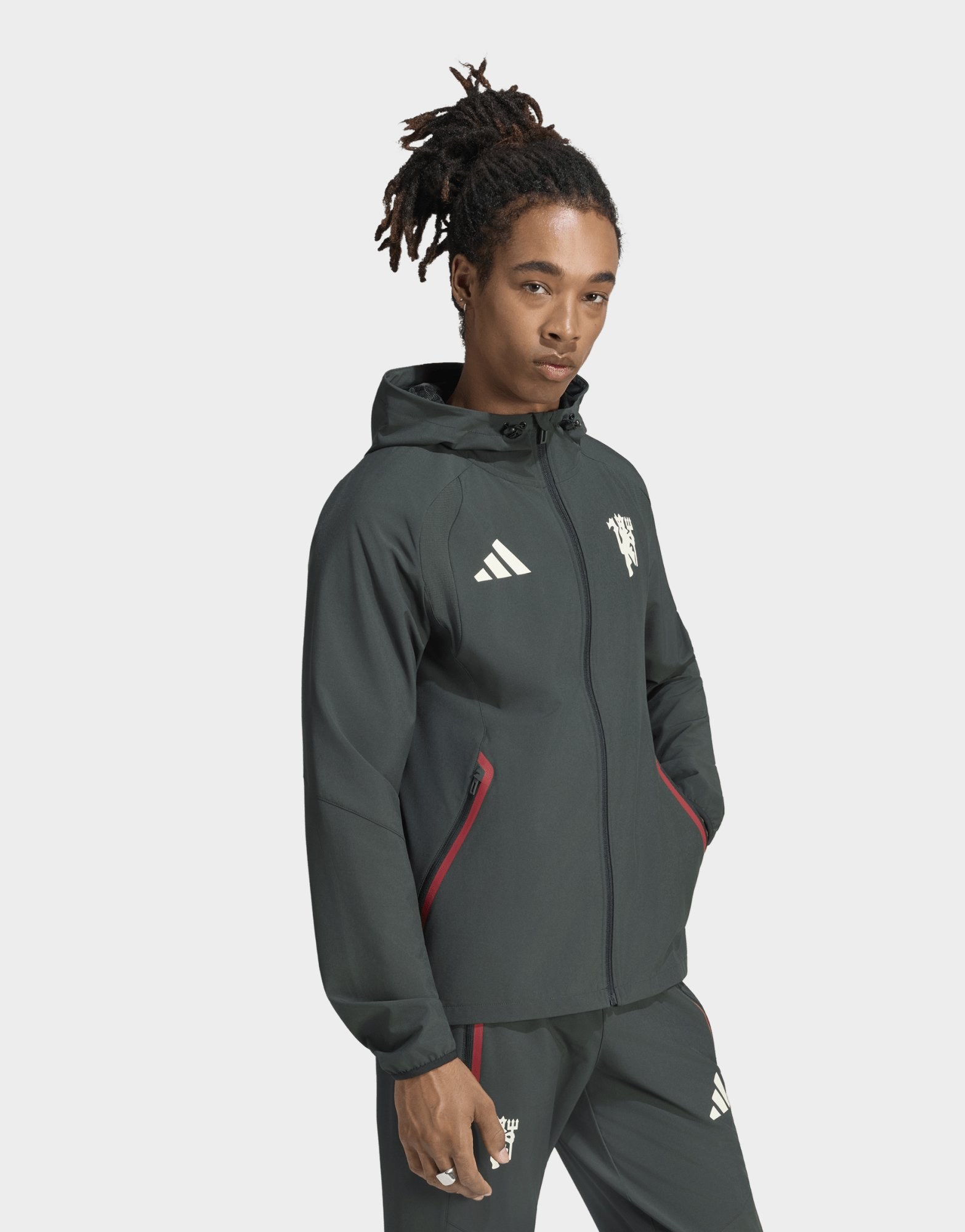 adidas Machchester United Tiro Travel Windbreaker, Durchgehender Reißverschluss
