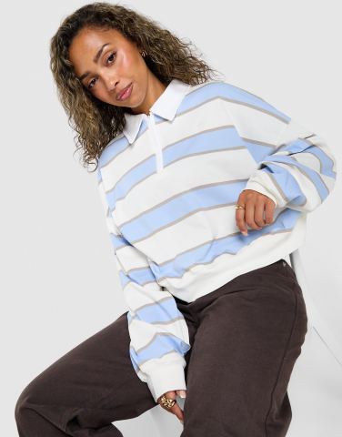 Nike Cropped Stripe Rugby Poloshirt
