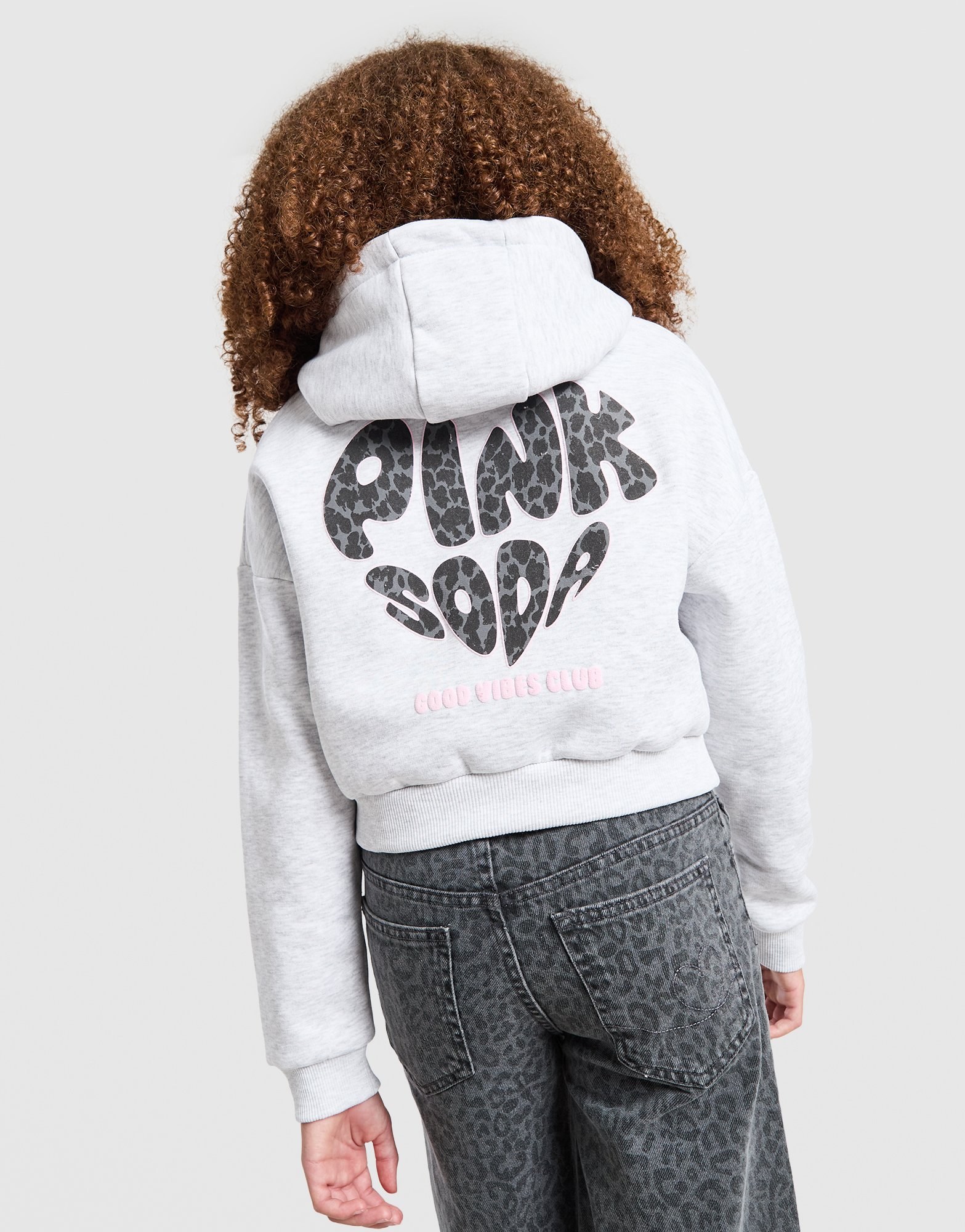 Pink Soda Sport Girls' Leopard Crop Hoodie Kinder