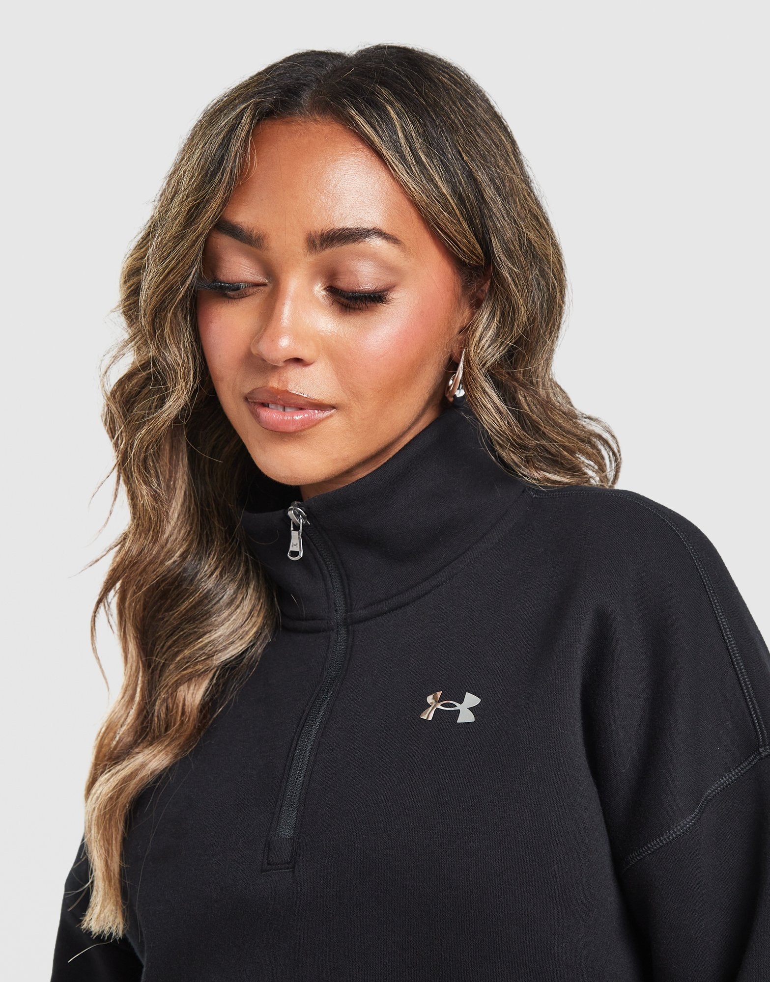 Under Armour Wordmark 1/4 Zip Cropped Sweatshirt