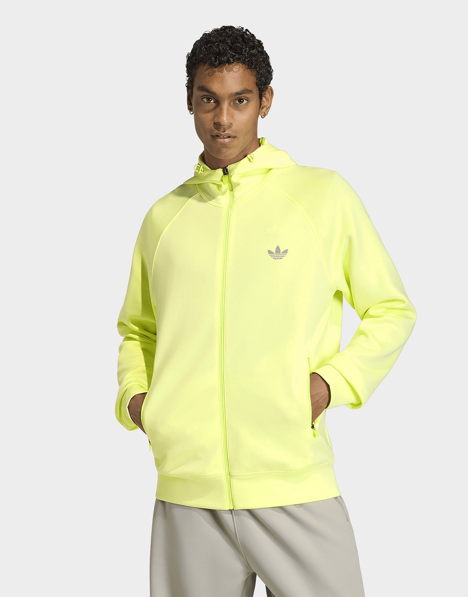 adidas Trefoil Essentials Spacer Hoodie Mit Durchgehendem Reißverschluss