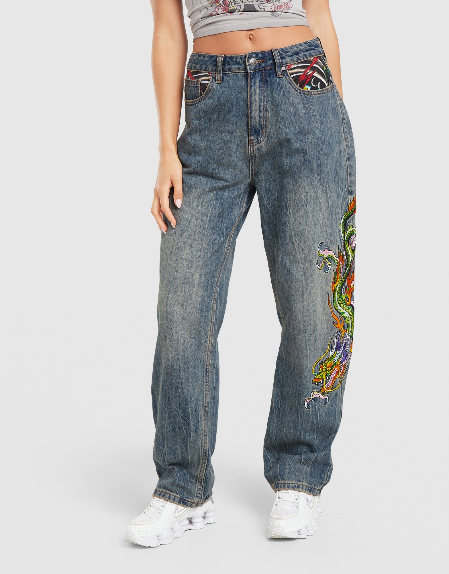 Ed Hardy Chinese Dragon Denim Jeans